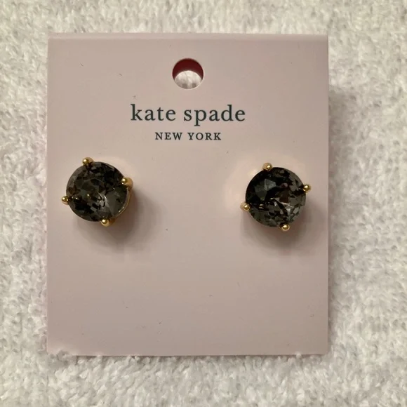 Kate Spade Black Diamond Gumdrop Stud Earrings - Picture 2 of 5
